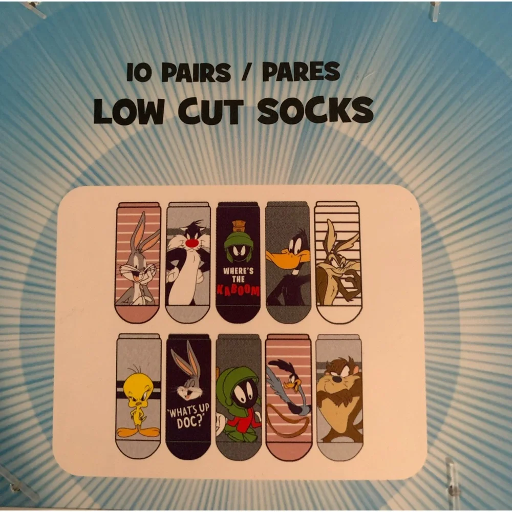 LOONEY TUNES Low Cut Socks 10 Pack Women's Shoe Size 4-10 NEW - Picture 4 of 6